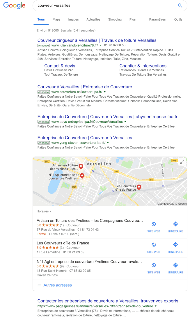 Les blocs Google